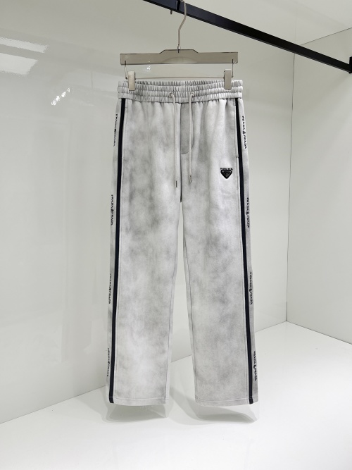 Prada Men's Logo Print Cotton Blend Jersey Lounge Pants Sweatpants