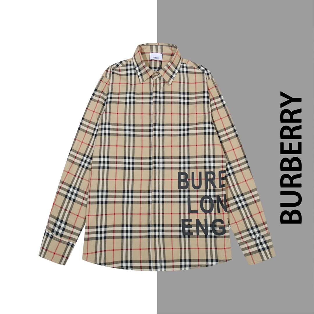 Número de estilo #F50 Camisa a cuadros de Burberry con estampado de letras en el lateral. Mismo estilo que el sitio web…