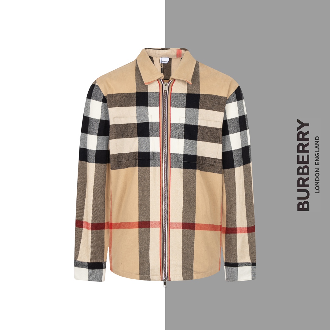 Número de estilo /G43 Chaqueta de lana clásica a rayas de Burberry Tela: Tela de puro algodón a rayas original personal…