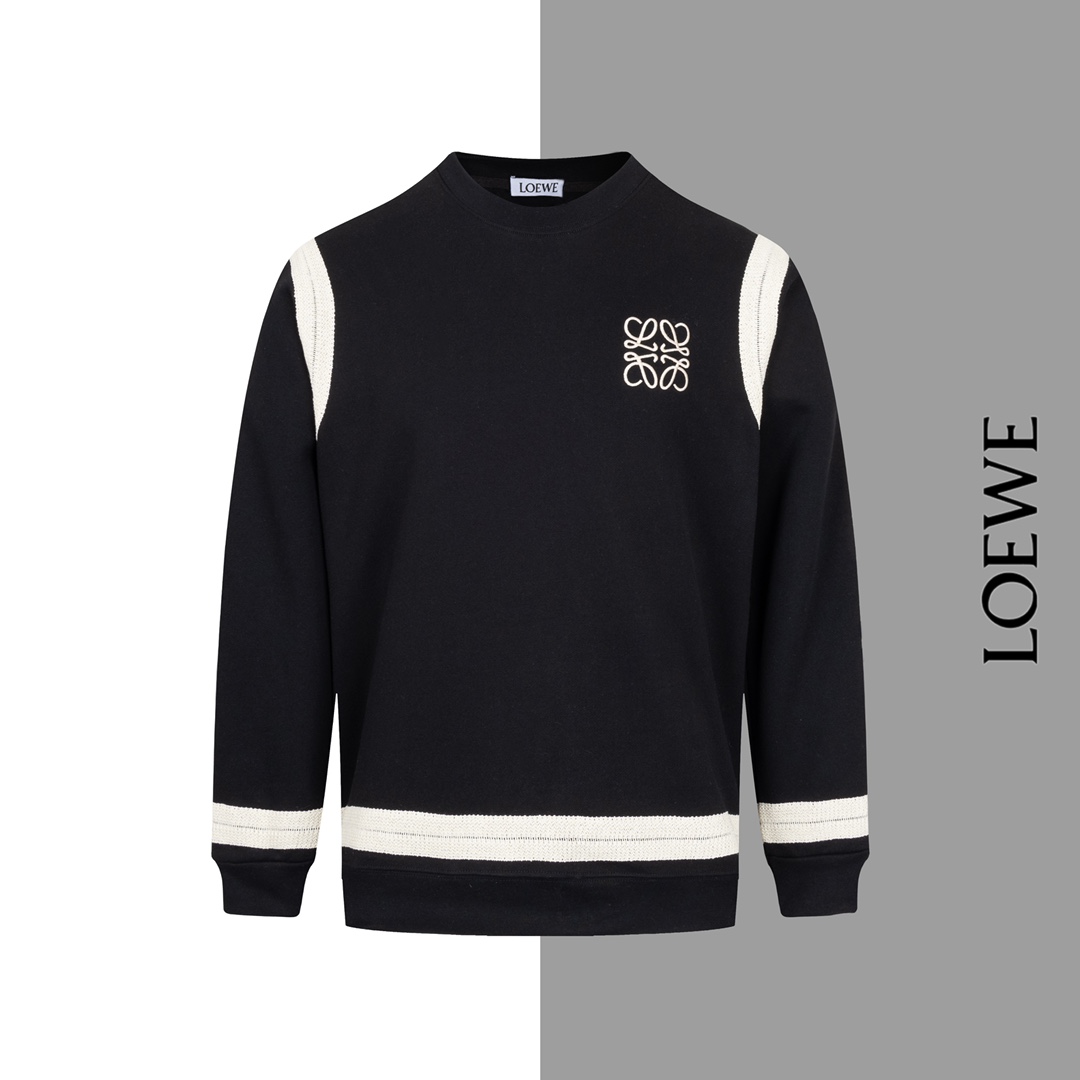 🅿️140 Modelo /G72 Sudadera de cuello redondo con bordado pequeño y cinta de ribete de Loewe. Tejido: algodón puro de 4…