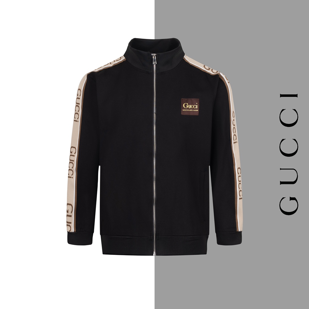 Buy Cheap
 Gucci Clothing Coats & Jackets Black White Cotton