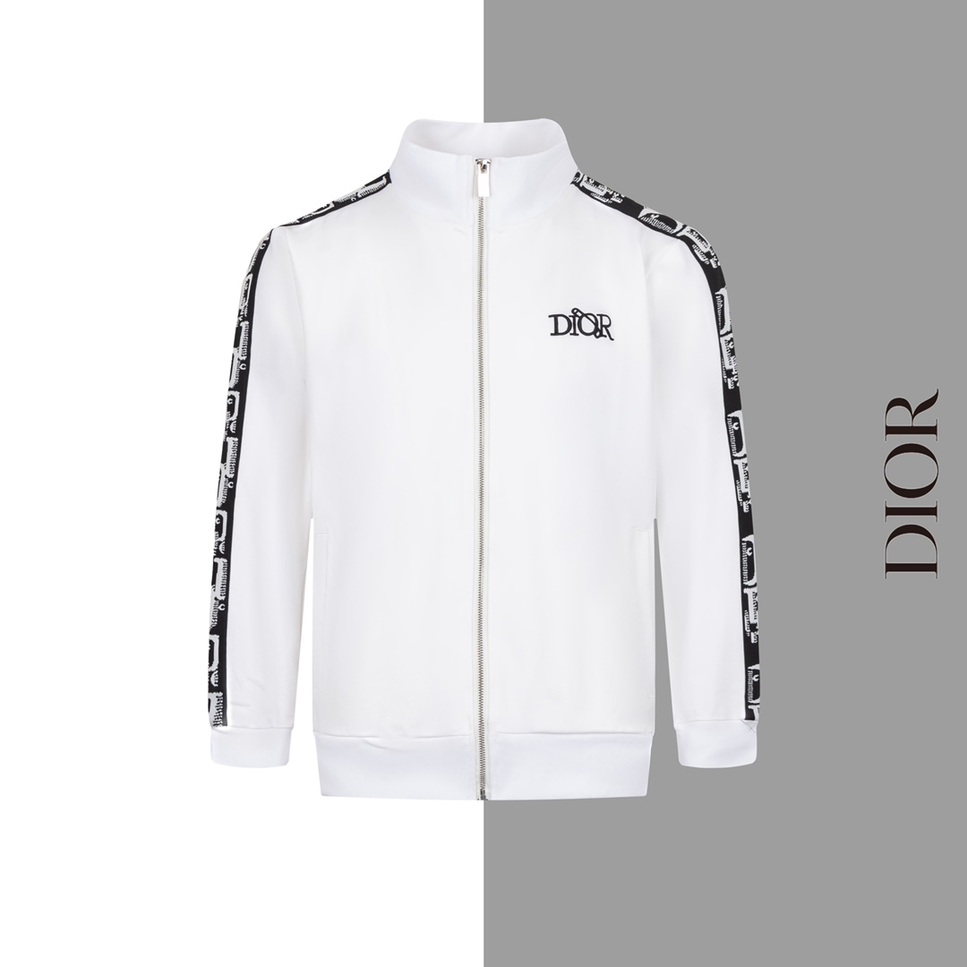 Dior Clothing Coats & Jackets Replica Sale online
 Black White Embroidery Cotton