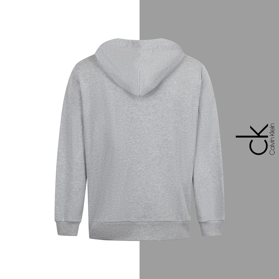 Embroidered Zipper Jacket in Double-Gartered Cotton with Loose Fit, Black Grey Color - 图片 2