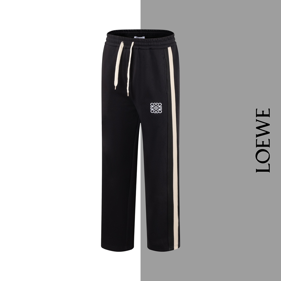 🅿️140 Modelo/G170 Pantalones de chándal con cinta de panal y bordado pequeño de Loewe, mismo estilo que en la web ofic…