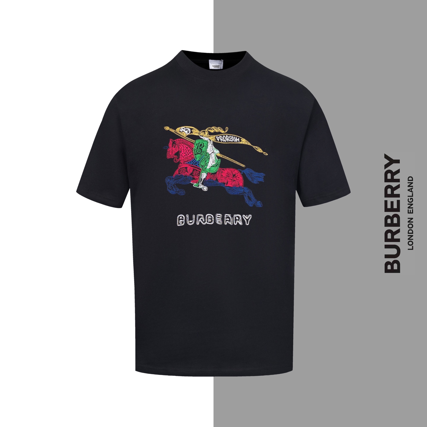 Burberry Colorful War Horse Embroidered Short Sleeve T-Shirt 2 i1740849035986 8390 0 0