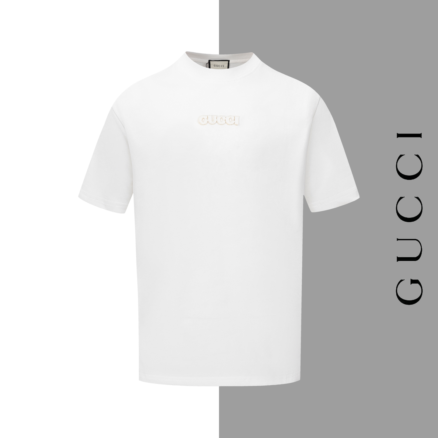Model #Z36 Gucci letter burnt flower embroidery crew neck short sleeve, consistent with GUCCI official website style. F…