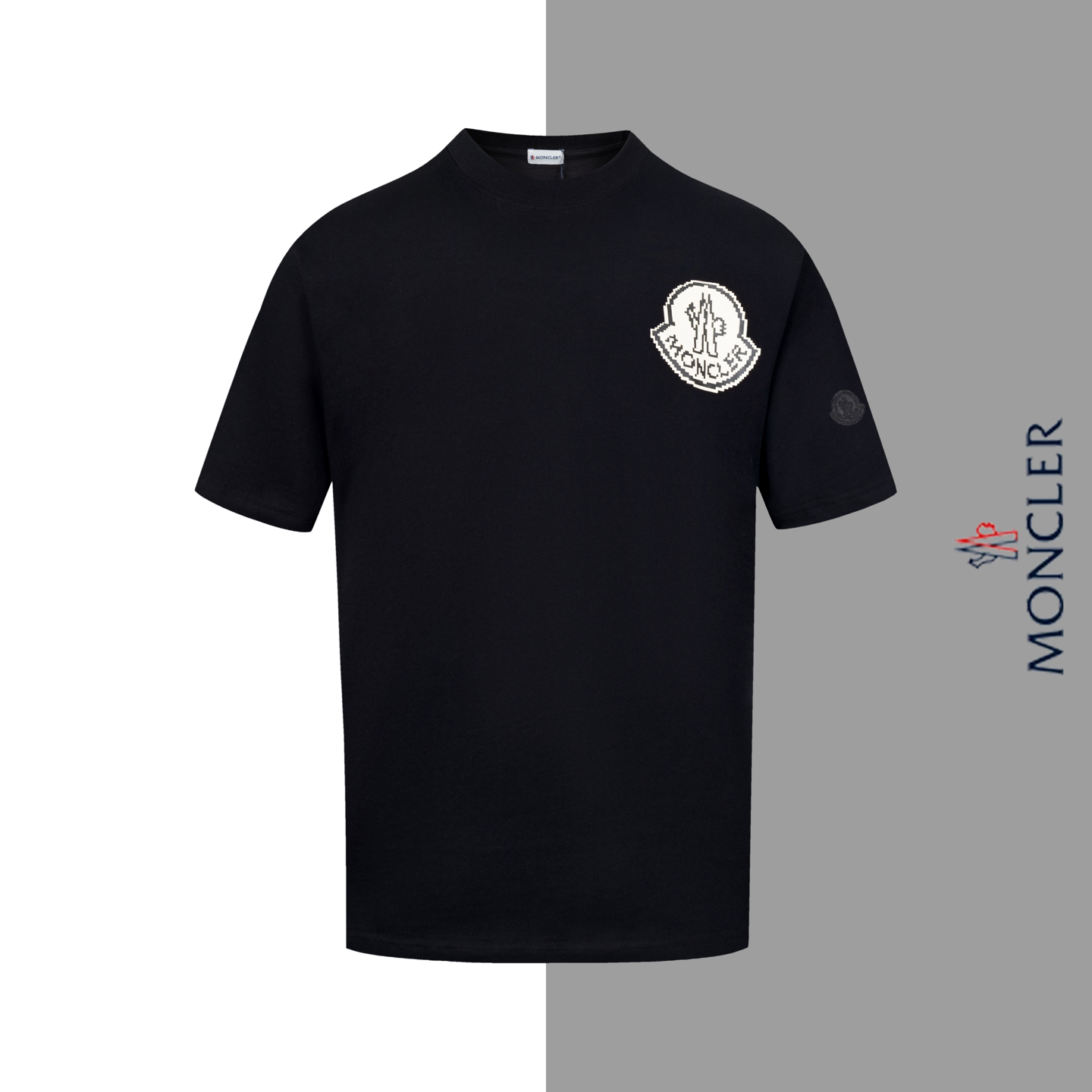 Número de modelo #Z101 Camiseta de cuello redondo con estampado de icono de mosaico de Mengkou, mismo estilo que la web…