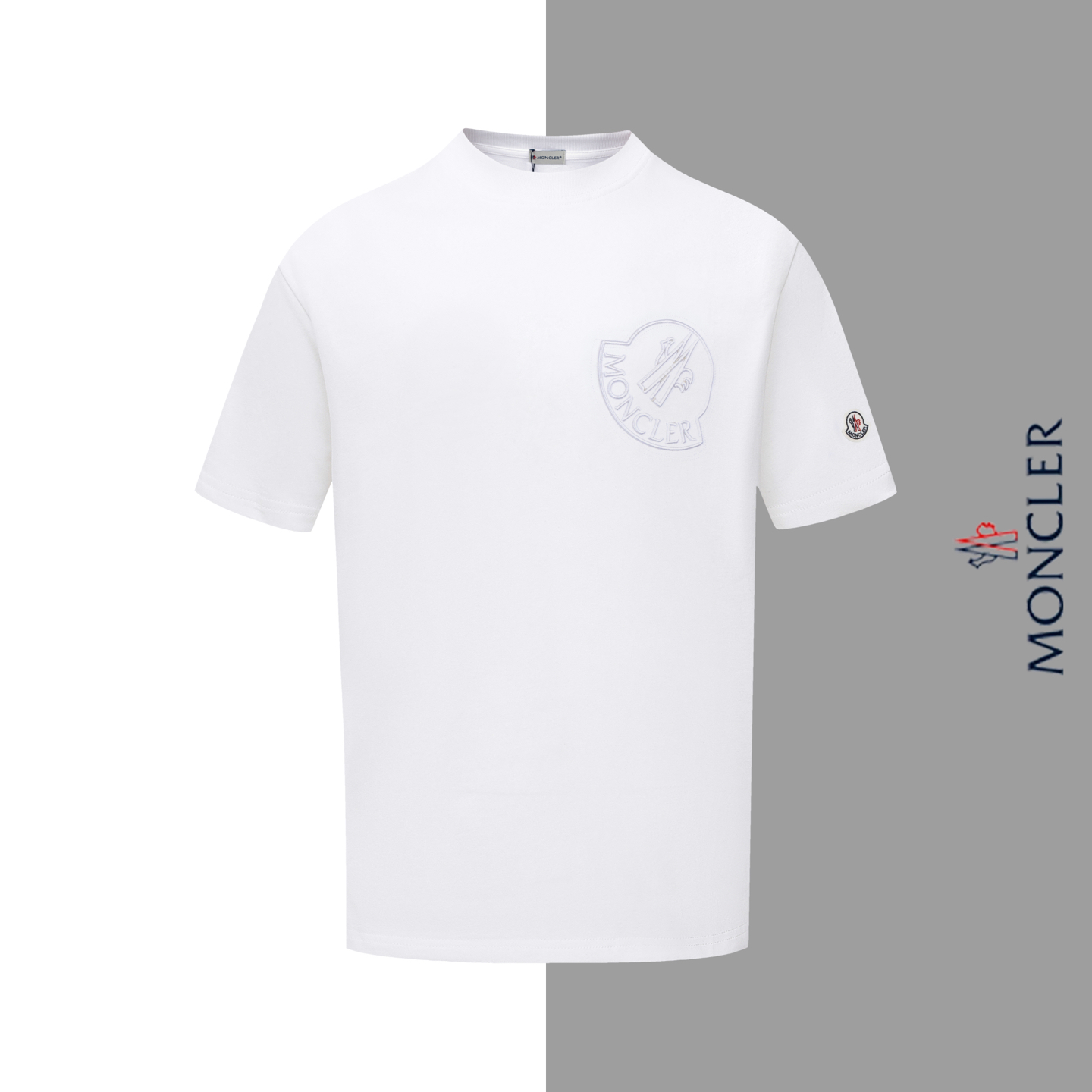 Número de modelo #Z102 Camiseta de cuello redondo con pequeño logo bordado de patrón de Mengkou, mismo estilo que la we…