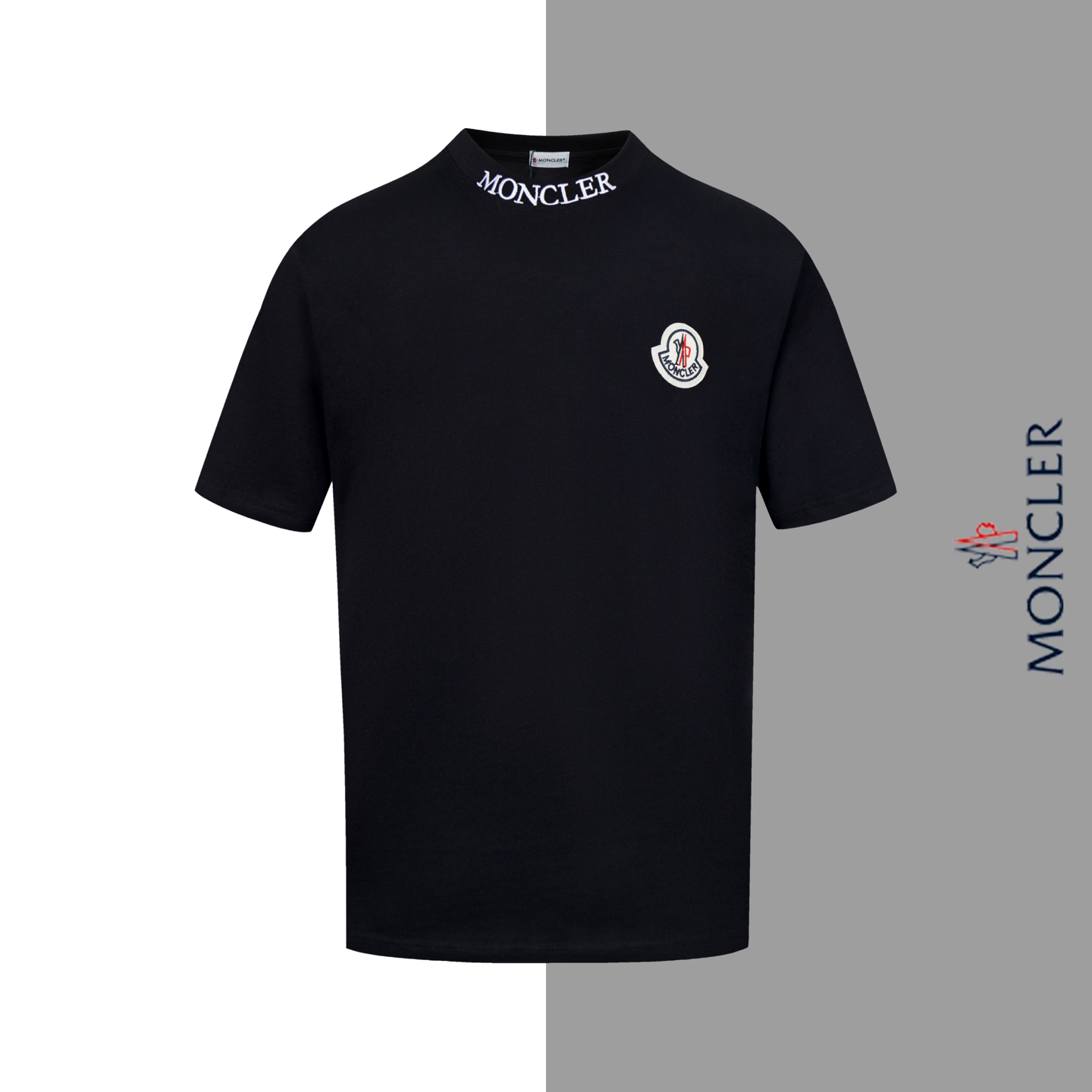 Número de modelo #Z103 Camiseta de cuello redondo con pequeño logo bordado de letras de Mengkou, mismo estilo que la we…