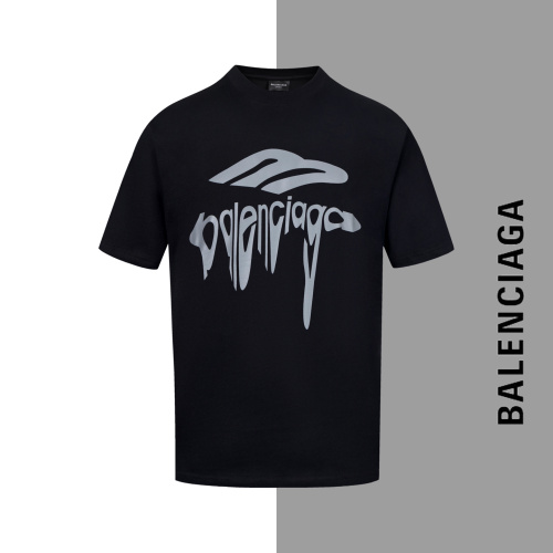 Balenciaga Paris Ink Splatter Logo Print Short Sleeve Cotton T-Shirt 1 Balenciaga Paris Ink Splatter Logo Print Short Sleeve Cotton T-Shirt
