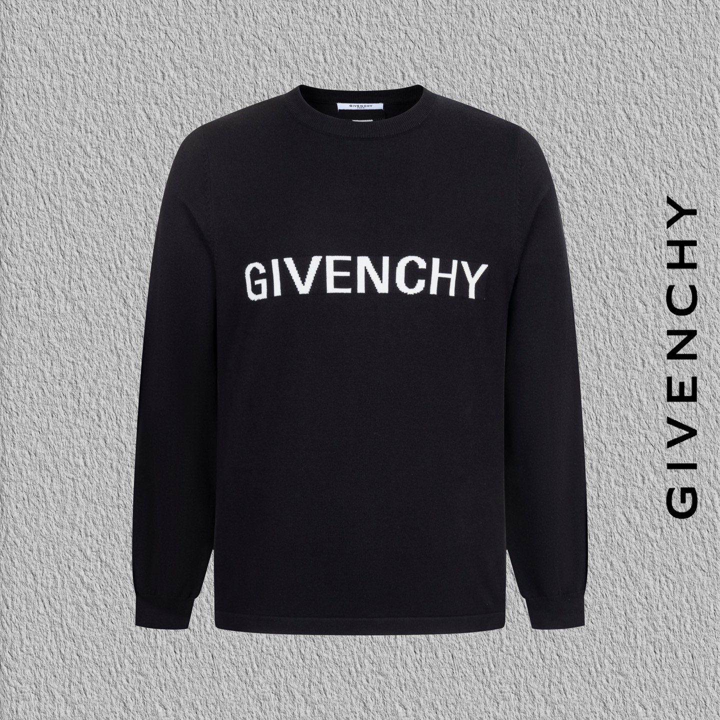 N.º de estilo B15 Suéter de cuello redondo tejido con logo grande y letras de Givenchy Suéter a juego de GIVENCHY Imita…