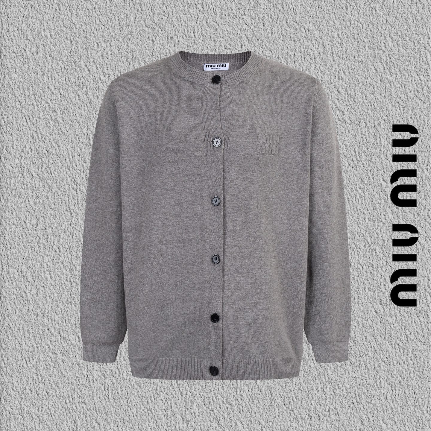 Referencia B17 Chaqueta de punto con letras MIUMIU en relieve, chaqueta de punto idéntica a la de la tienda MIUMIU, tej…
