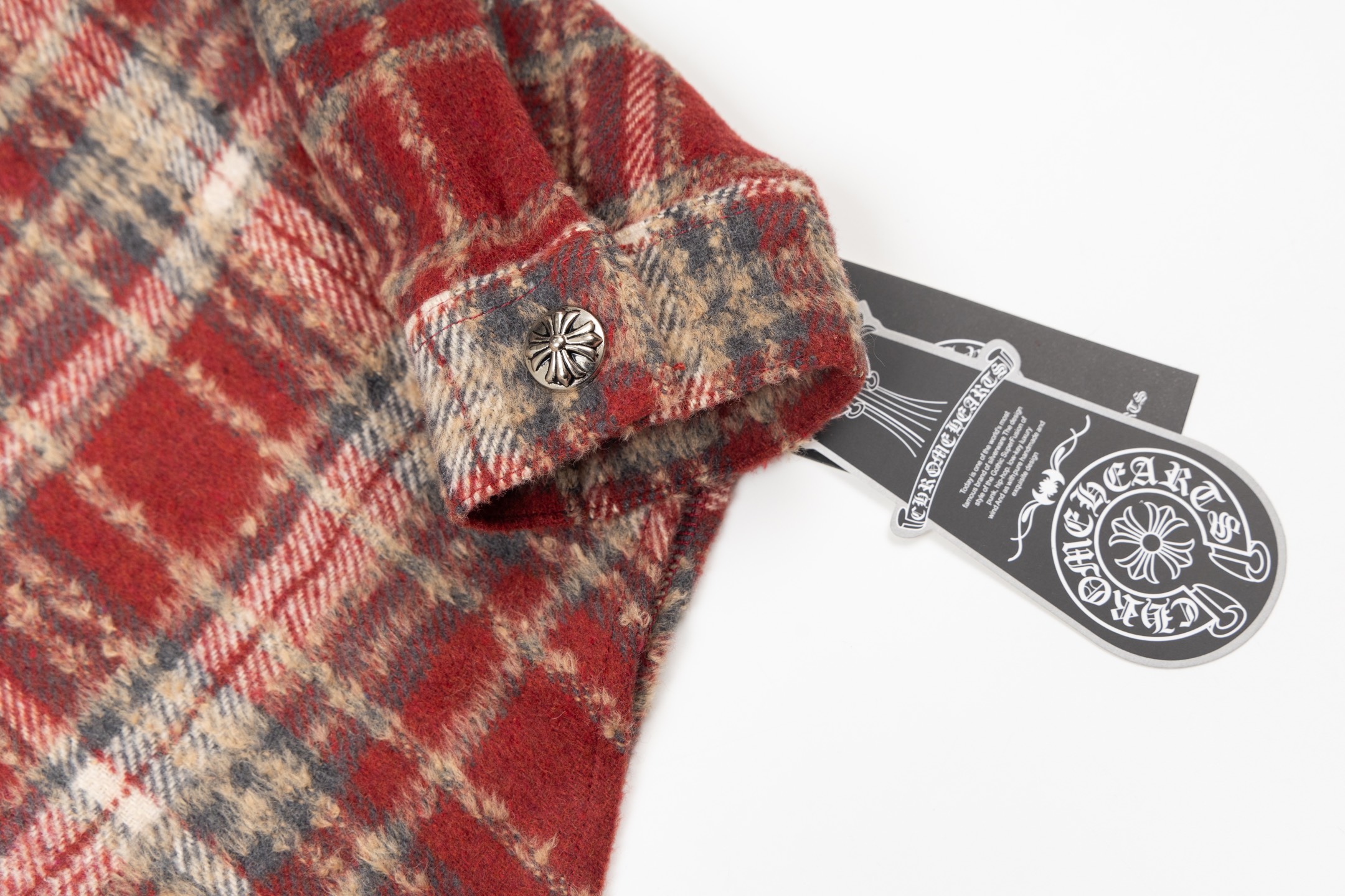 クローシン流苏格子刺绣皮標衬衫 - 高級刺繍とレーザー切り牛皮