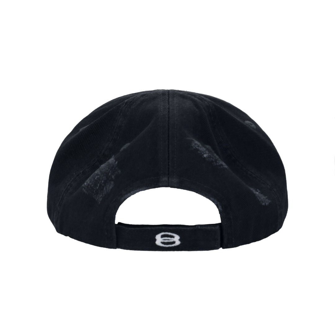 图片[9]-#Balenciaga/巴黎世家 25ss 双环字母拼接帽子 定织定染牛津棉质斜纹布，拼接工艺采用进口刺绣机，饱满度十足全帽3个刺绣，双床拼接，对比普通帽子，成本极高，分侧开口+手工磨破效果，产品对版一致，上身好搭配 尺码：58-66cm魔术贴可调节-选品中心
