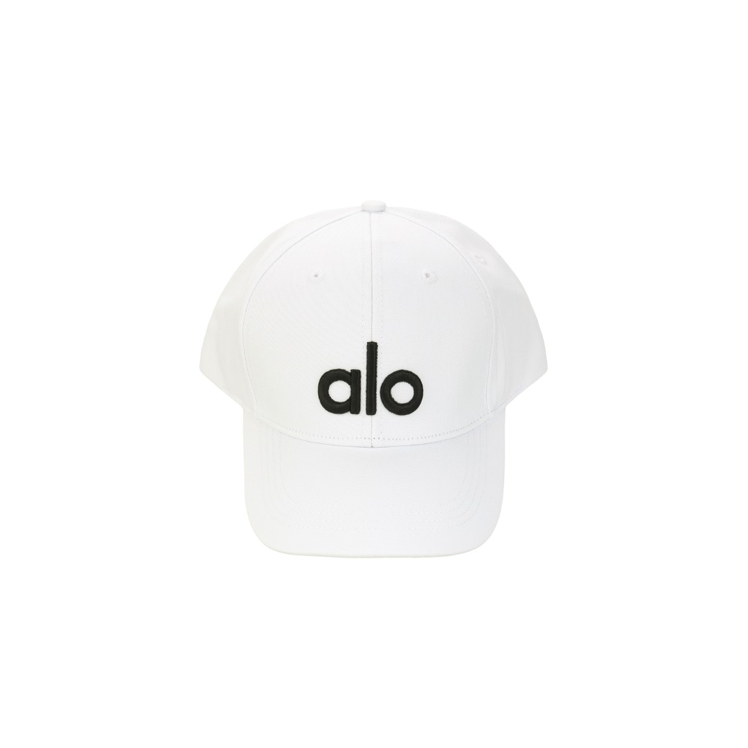 #Alo 25ss alo字母帽子-白色黑标 适合户外休闲运动、跑步健身，多色可选满足不同穿搭需求，软顶结构立体有型，糖果色随便搭都吸睛 尺码：均码-选品中心