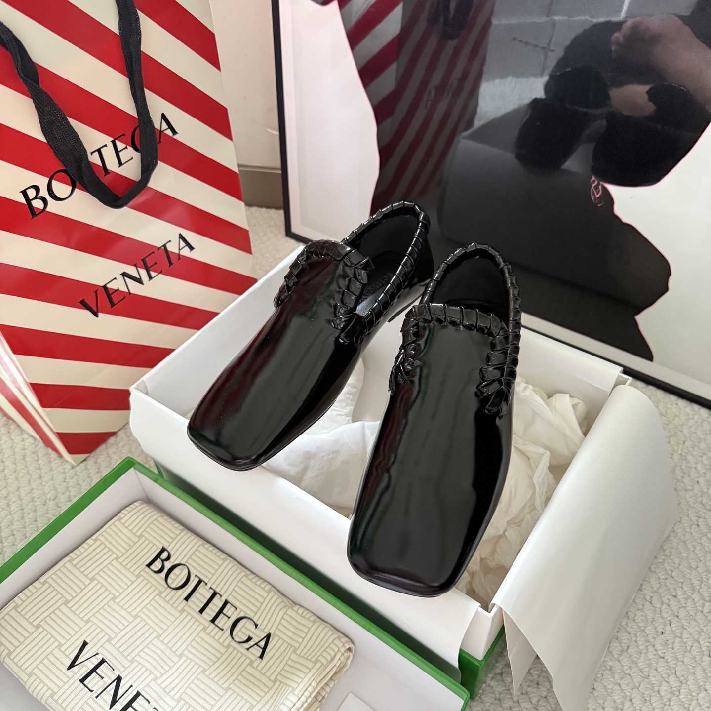 Bottega Veneta Women's Loafers Woven Leather Kitten Heel Slip-On