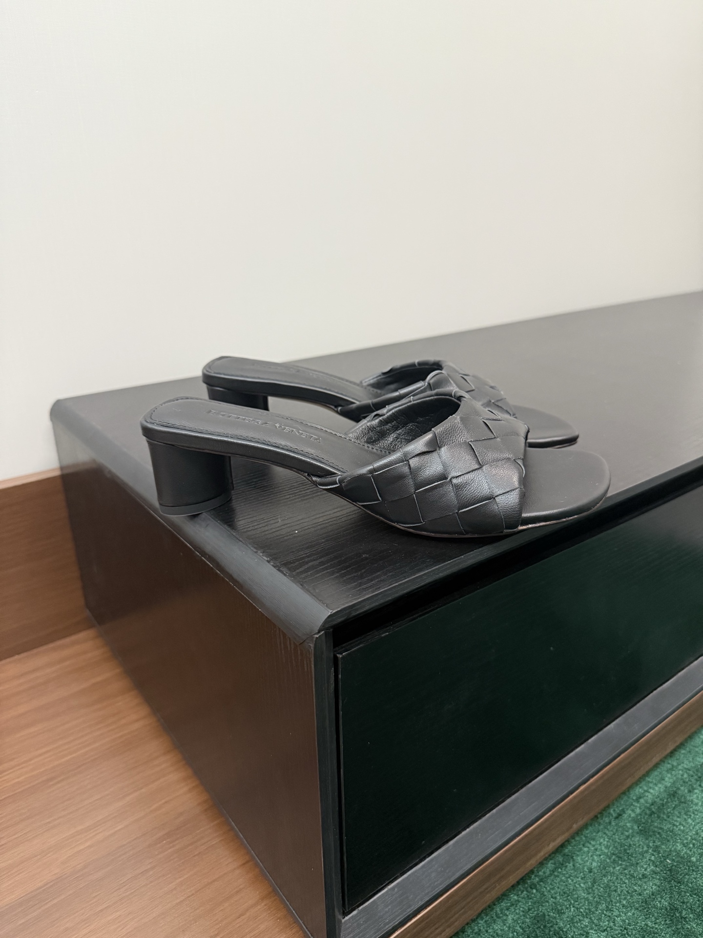 BV Woven Block Heel Slides