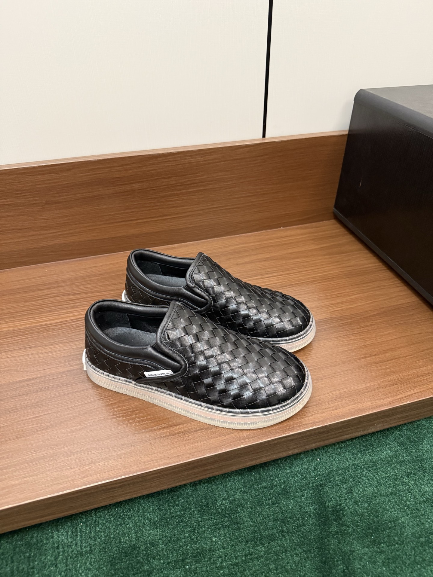 Bottega Veneta Woven Leather Slip-On Sneakers