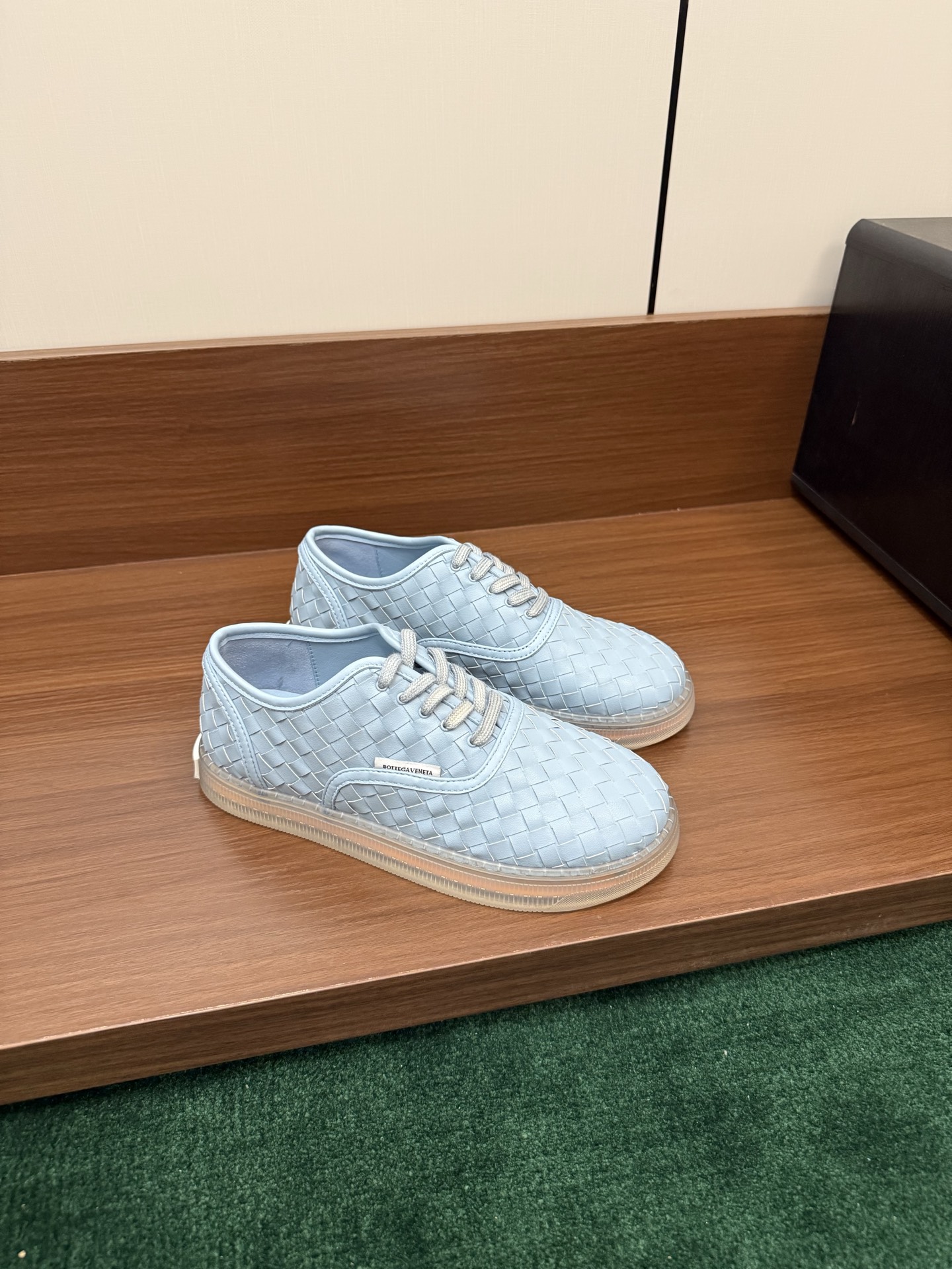 Bottega Veneta Intrecciato Leather Lace-Up Sneakers