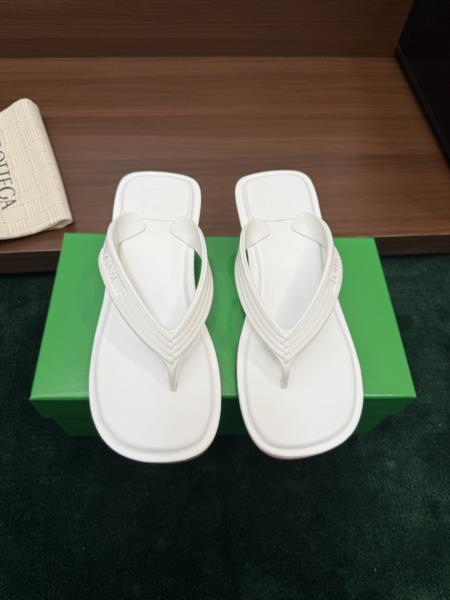 BV Embossed Thong Flat Slides