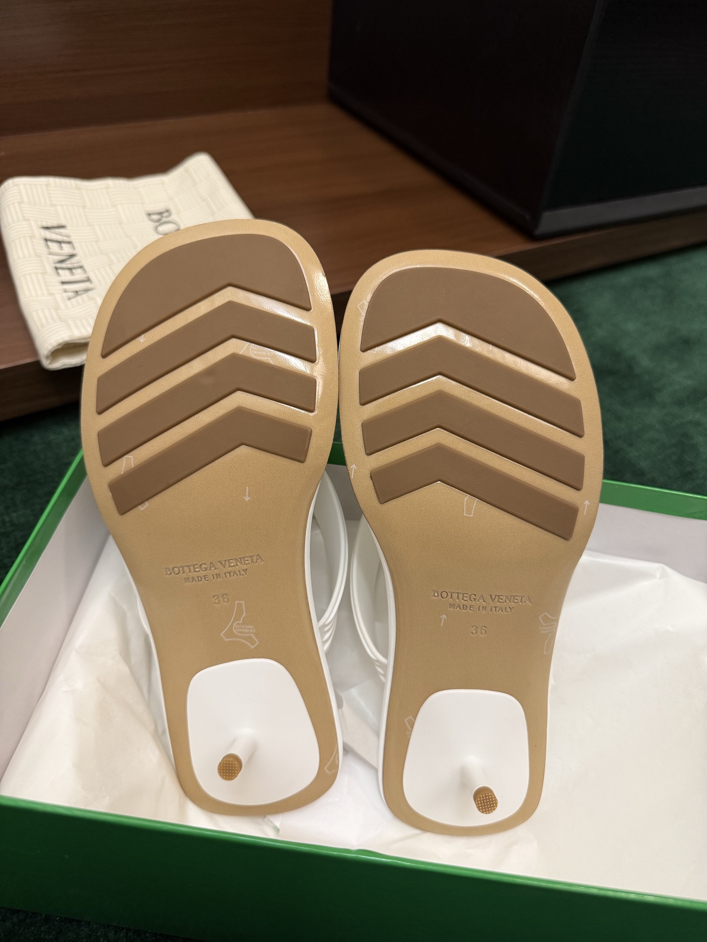BV Embossed Thong Flat Slides