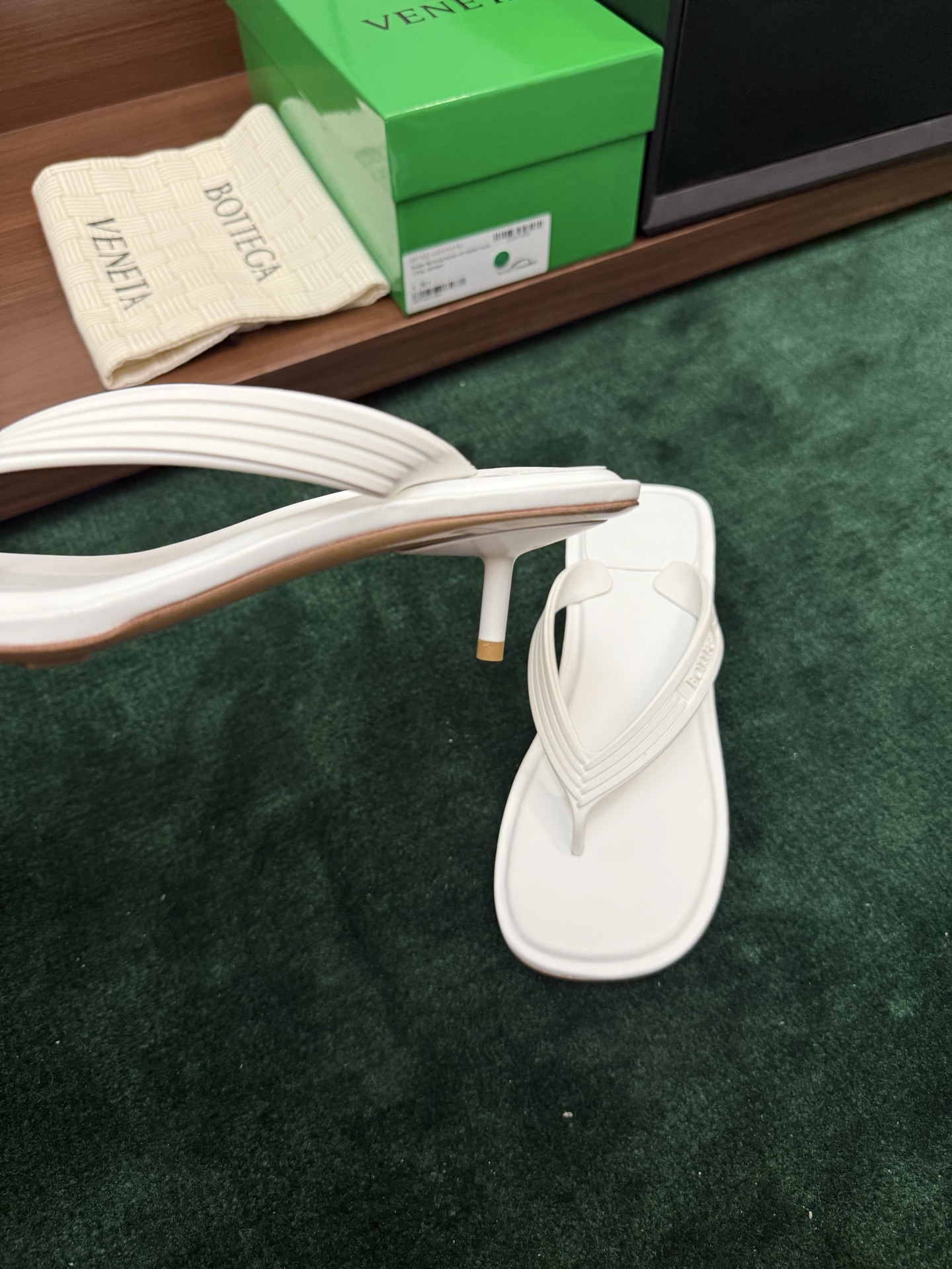 BV Embossed Thong Flat Slides