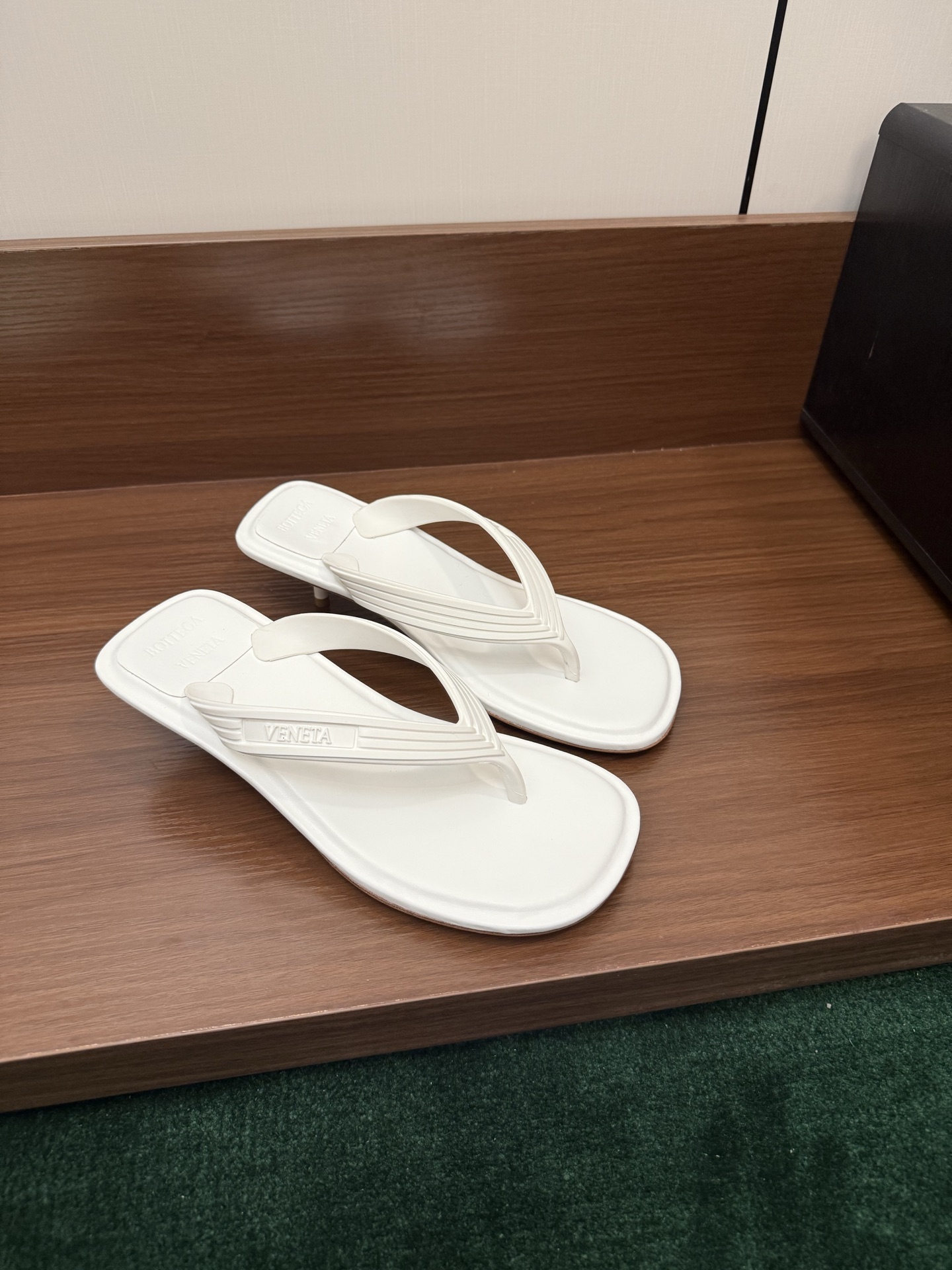 BV Embossed Thong Flat Slides