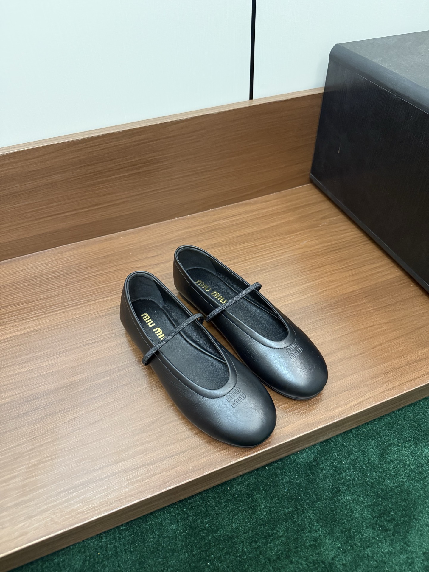 MiuMiu Mary Jane Ballet Flats Calfskin Lambskin Rubber Sole