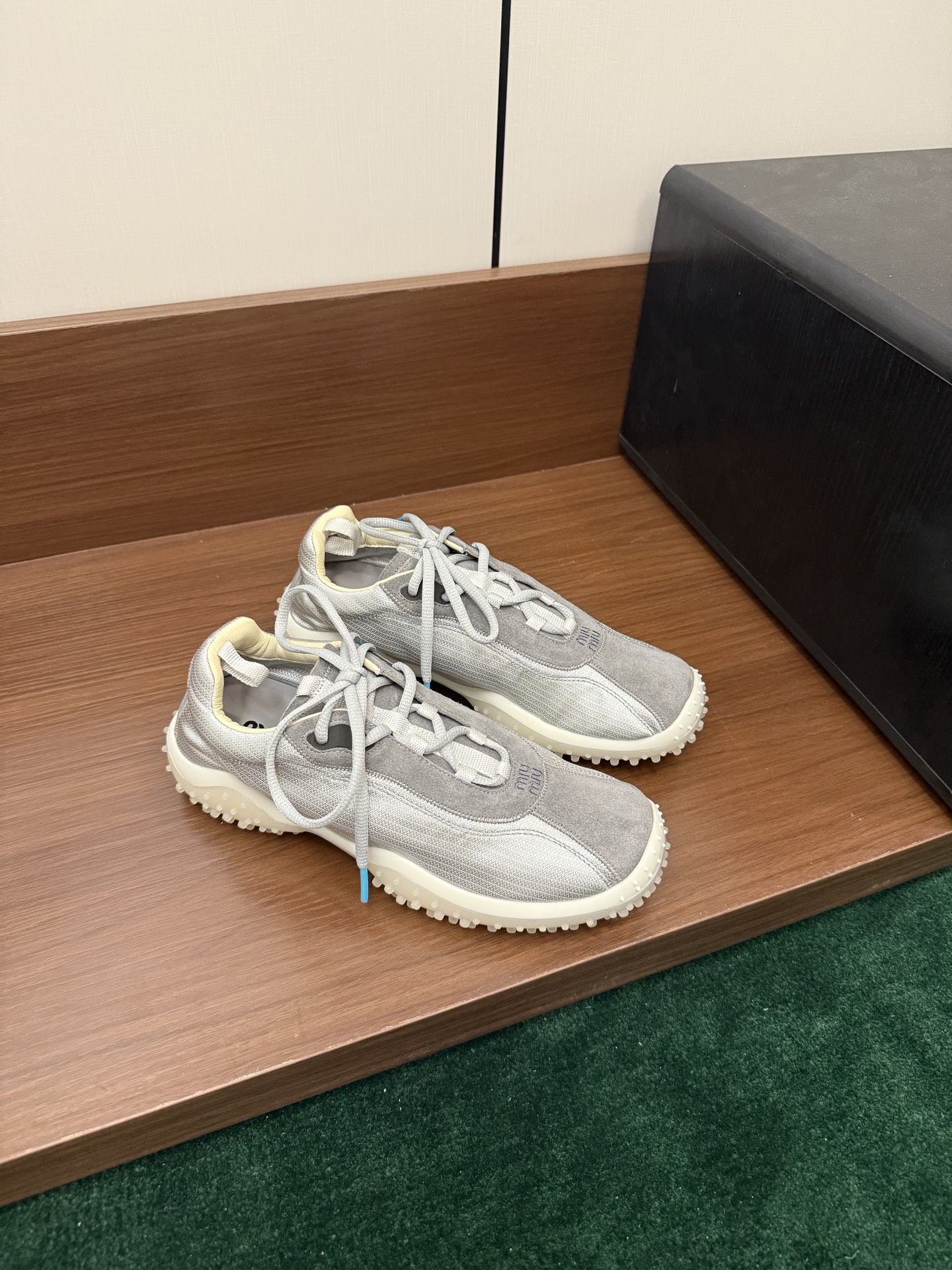 MIUMIU Training Shoes Low-Top Suede Fabric Spliced Lace-Up