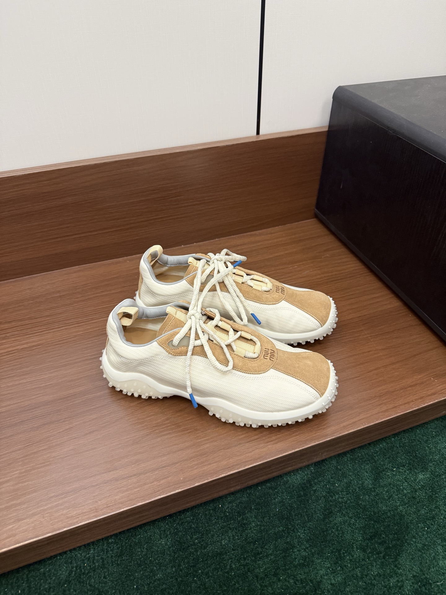 MIUMIU Training Shoes Low-Top Suede Fabric Spliced Lace-Up