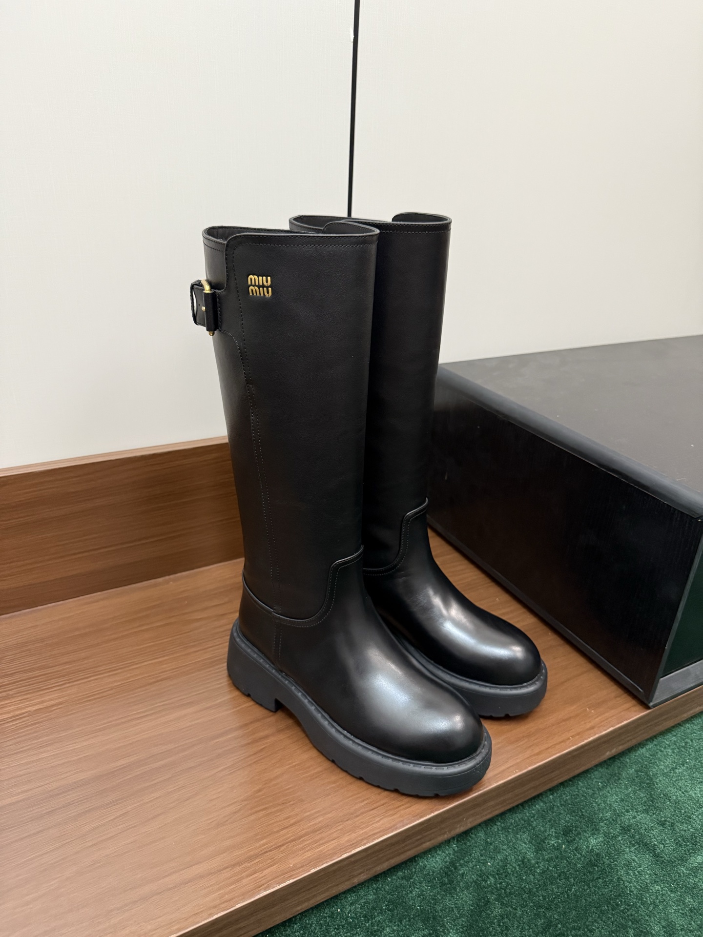 Black Buckle Tall Boots