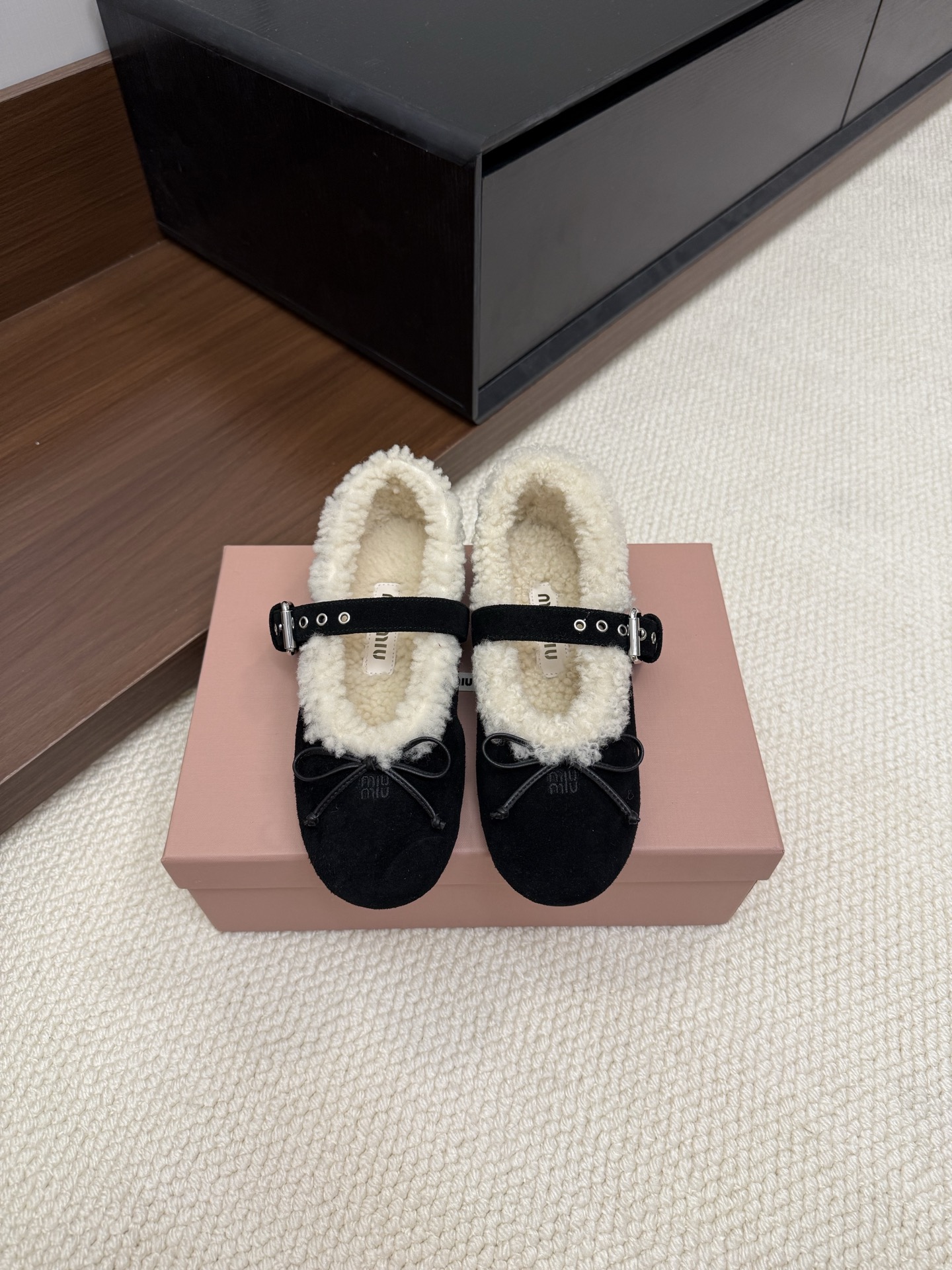 Miu Miu Miu Miu chaussures basses en daim velours chaussures à picots