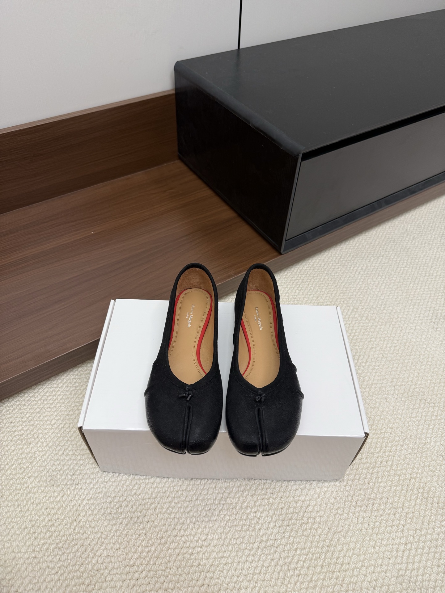 Maison Margiela Tabi Ballet Shoes Leather Black