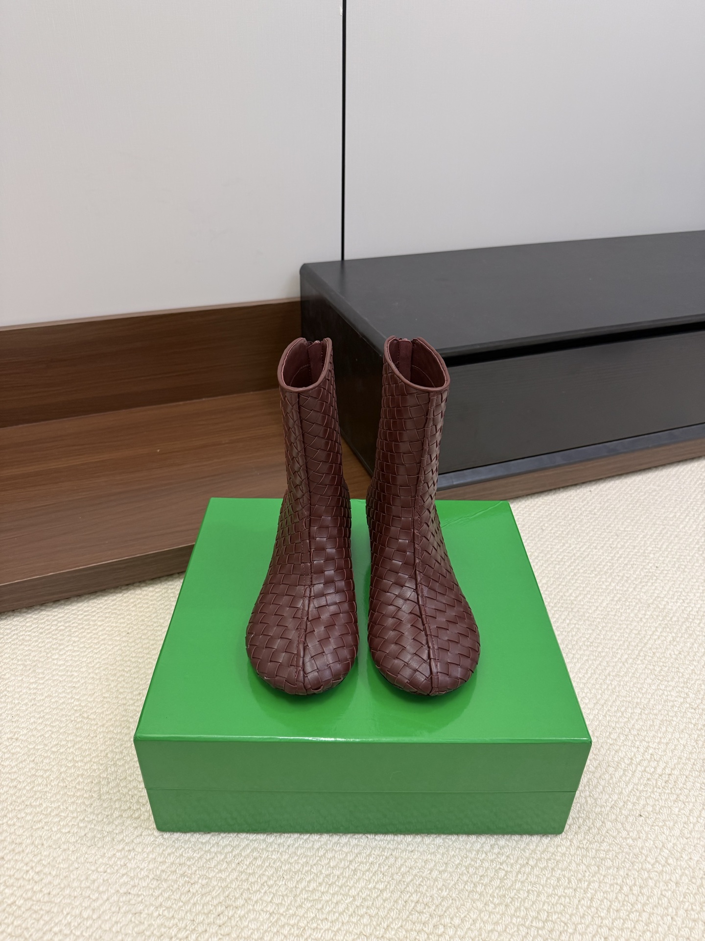 Bottega Veneta Intrecciato Ankle Boots Calfskin Kitten Heel