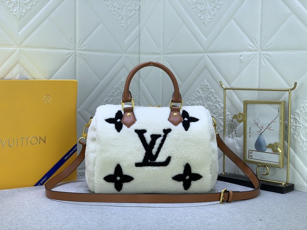 Louis Vuitton LV Speedy Bags Handbags Hot Sale White Wool Winter Collection M23468