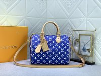 Louis Vuitton LV Speedy Tassen handtassen Afdrukken Canvas Koeienhuid Schapenvacht M24426