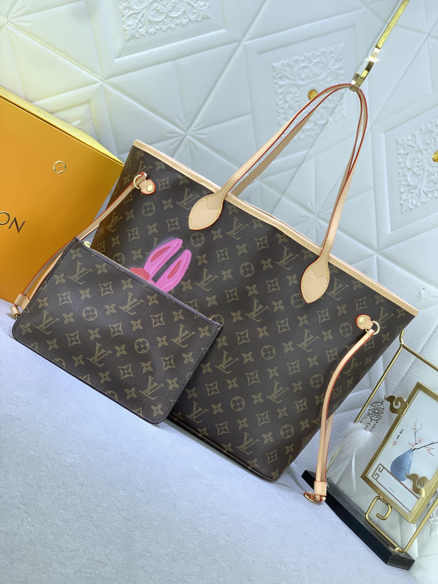 M47200 M40995 本款 Neverfull 中号托特包拆卸拉链袋