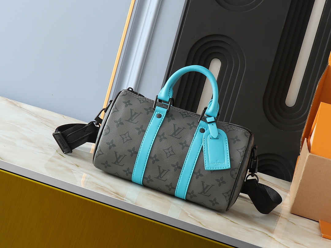 Louis Vuitton LV Keepall 7 sterren
 Tassen handtassen Zwart Blauw Groen Grijs Geel Monogram Eclipse Canvas M46271