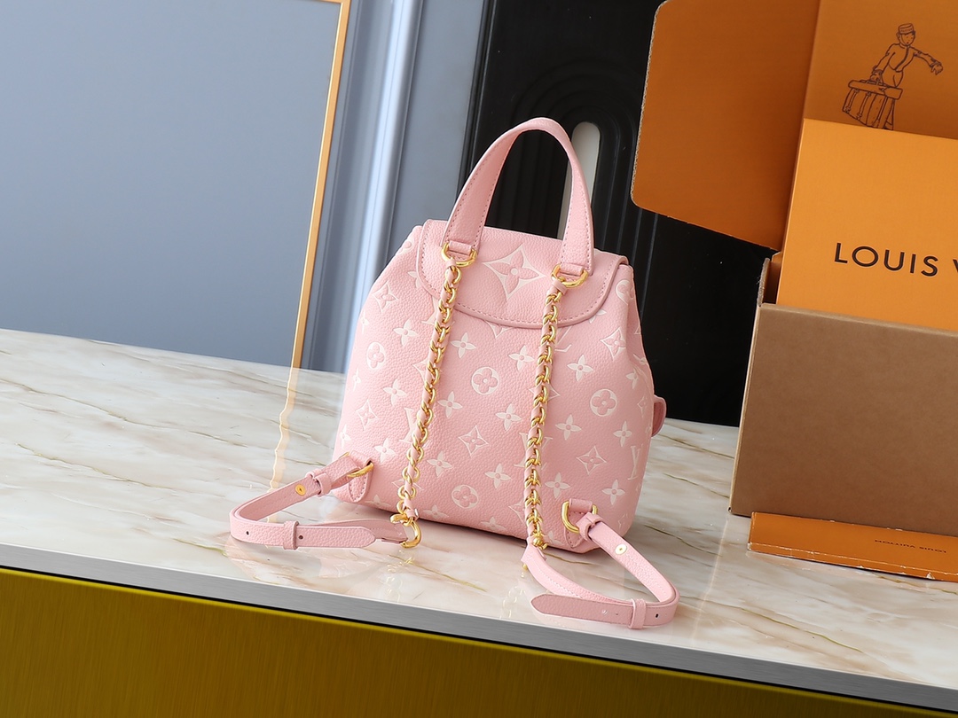 Louis Vuitton Pink Monogram Empreinte Leather Backup Backpack 20 x 22 x 14 cm 4 i1740852548 4671 0