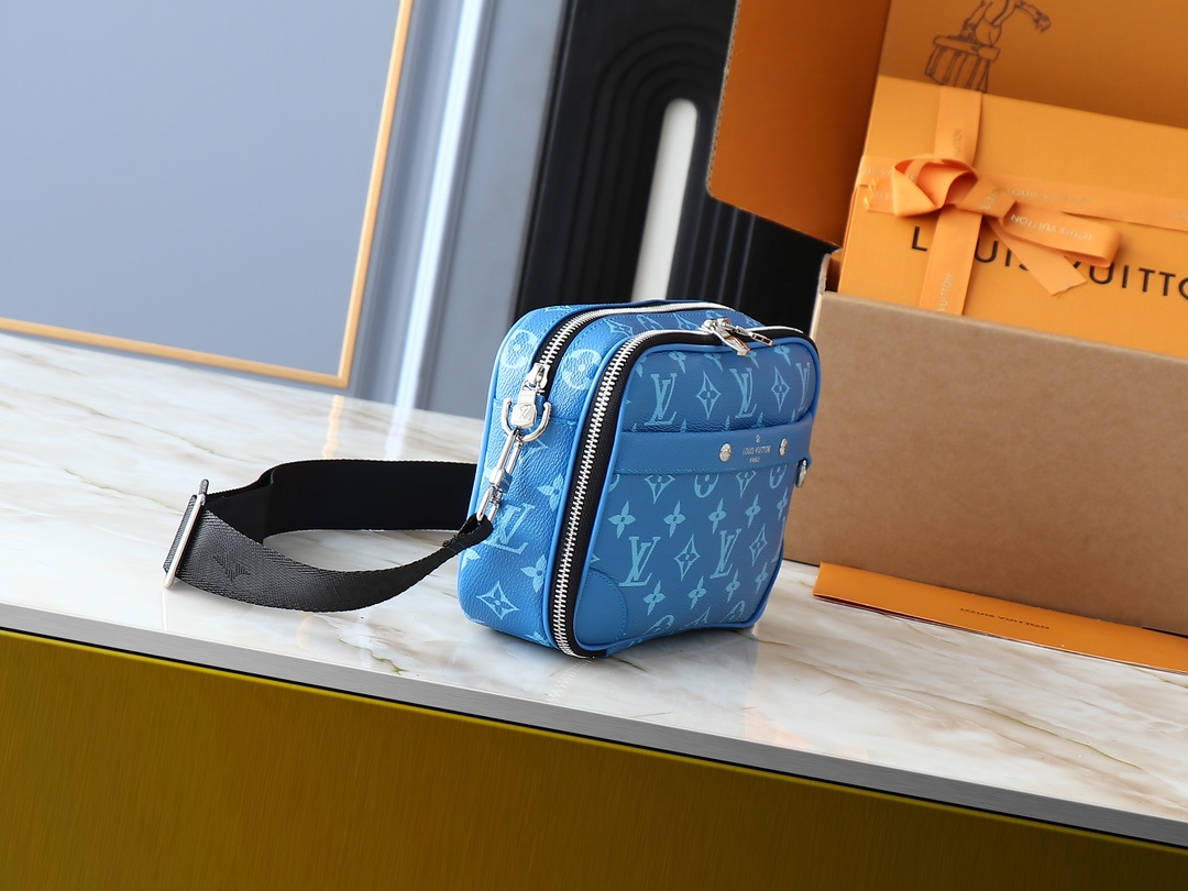 Louis Vuitton Camera Bag Blue Monogram crossbody