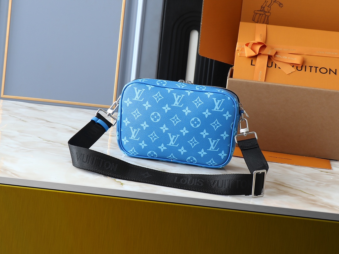 Louis Vuitton Camera Bag Blue Monogram crossbody