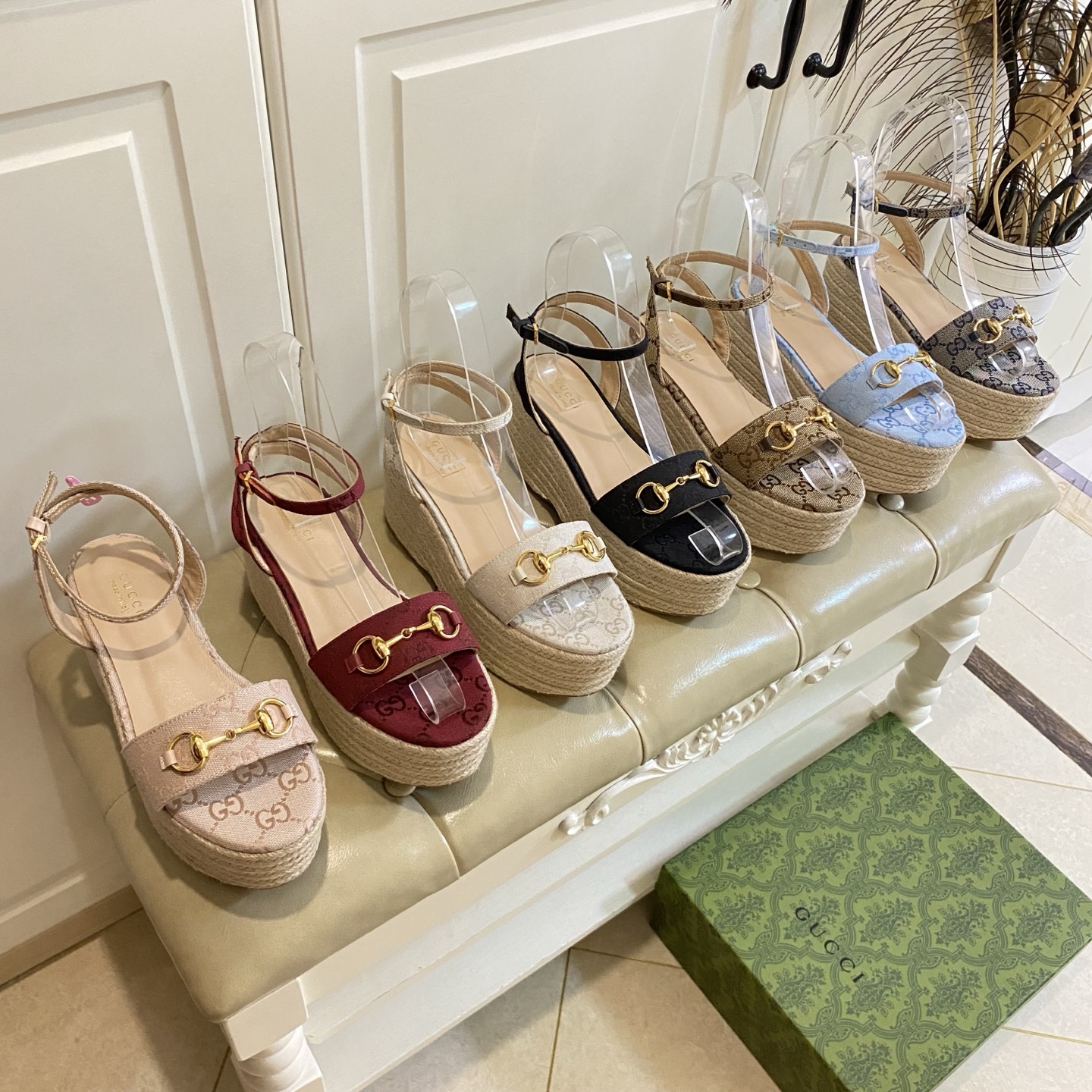 NO:402815,, Gucci new thick-soled sandals, double G jacquard cloth, sheepskin, high density hemp rope waterproof table, heel height about 8.5cm, size 36-42, high heel sandals, gucci, sandals, high heels, sheepskin19860909,古奇Gucci 新款厚底凉鞋,双G提花布面,羊皮里,高密度麻绳包水台,后跟高约8.5cm,36-42码,高跟鞋凉鞋,gucci,sandals,high heels,sheepskin,Women's Shoes