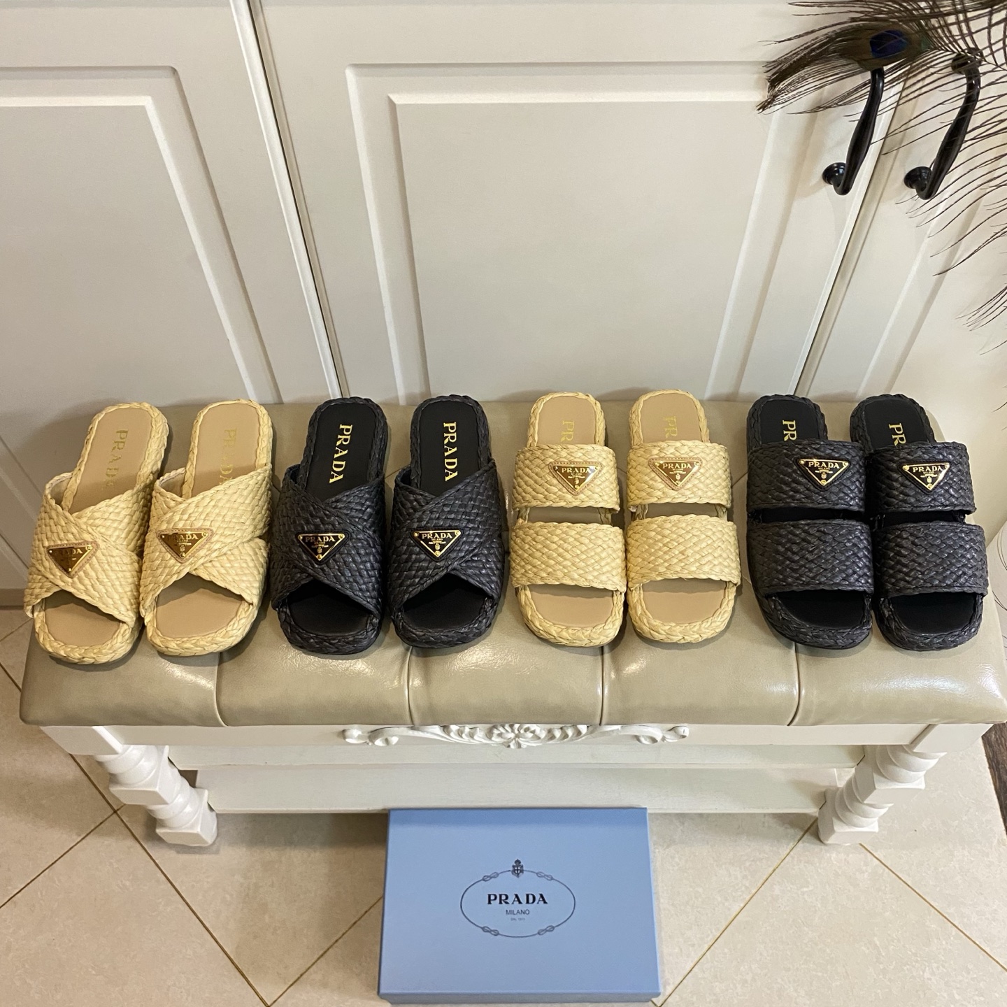 NO:402823,, Prada Prada new Rafia woven slippers, original custom Rafia, sheepskin, original private rubber bottom sheet, size 35-41, slippers, prada, prada, slippers, espadrilles, sheepskin19860909,普拉达Prada新款拉菲草编织拖鞋,原版定制拉菲草,羊皮里,原版私模橡胶底片,35-41码,拖鞋,prada,prada,slippers,espadrilles,sheepskin,Women's Shoes