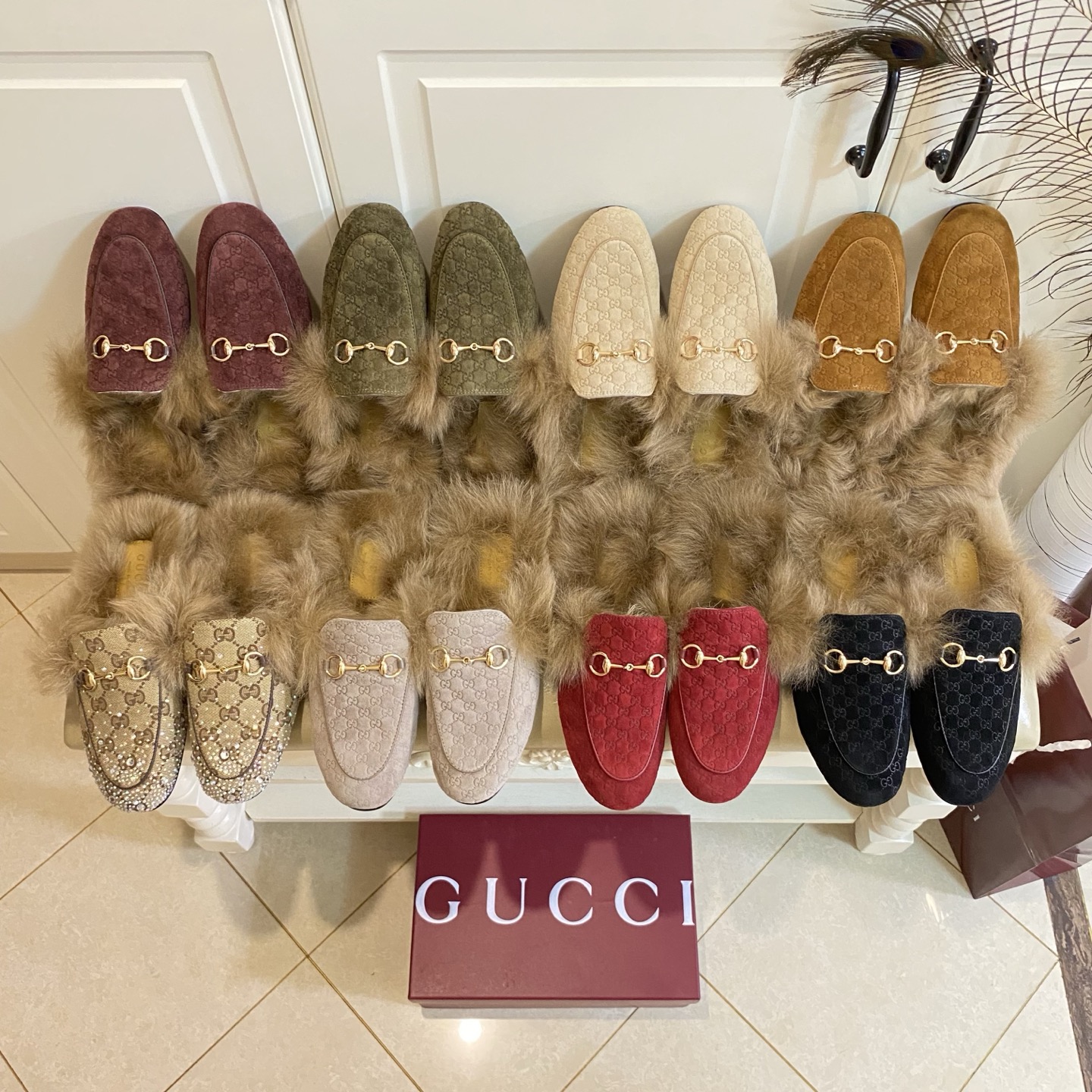NO:486572,Suede, hot diamond surface, new version of Gucci Gucci, beef reverse velvet/humidor cloth surface, wool lining, genuine leather soles, size 35-40 (41 size custom made without return), semi-dragged fur shoes, gucci, Leather soles19860909绒面,烫钻面,高版本古奇Gucci新款,牛反绒/烫钻布面,羊毛里,真皮大底,35-40码(41码定做不退换),半拖毛毛鞋,gucci,Leather soles,Women's Shoes