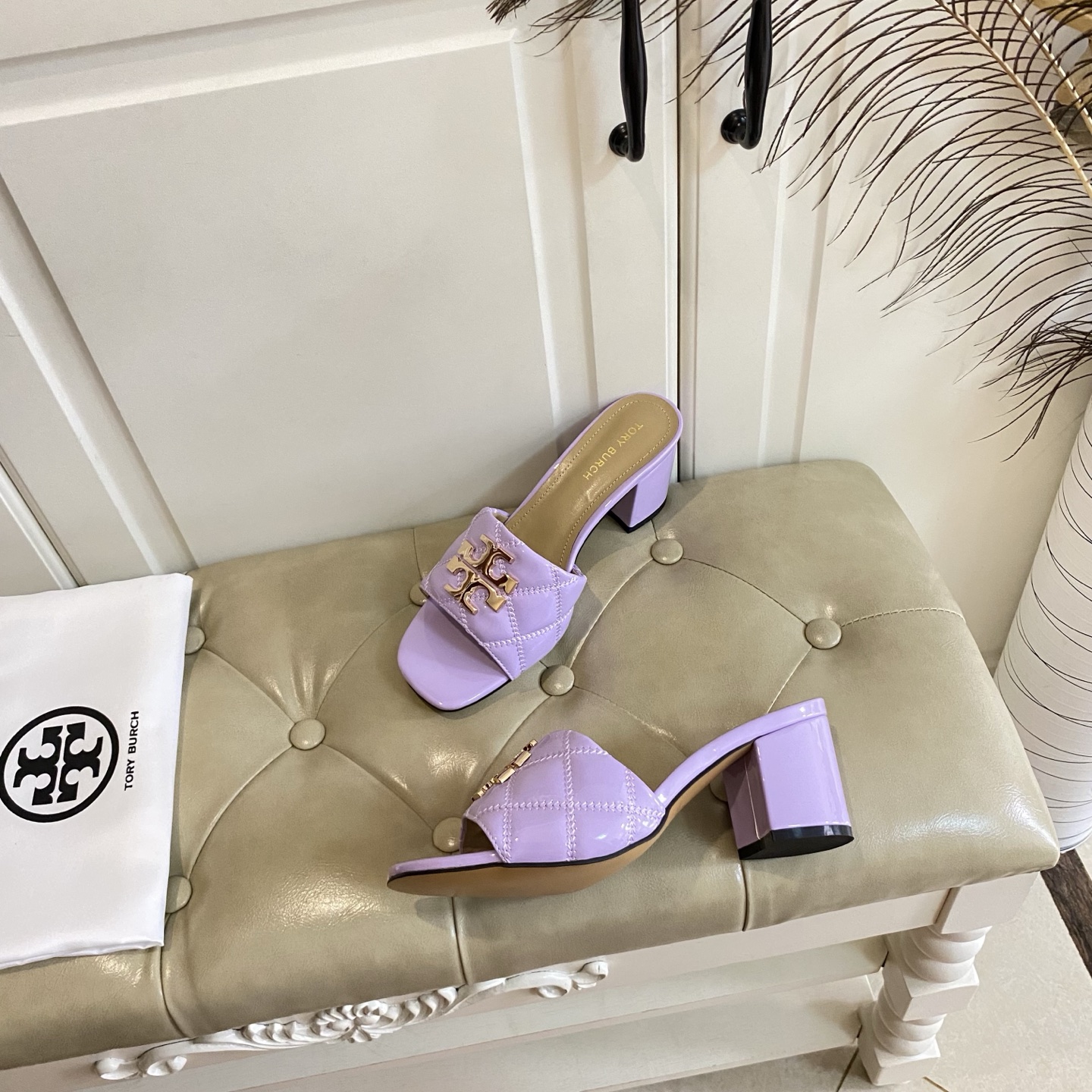 Tory Burch Women's Purple Quilted Leather Block Heel Sandals 9 i1758297419108 8572 0 8
