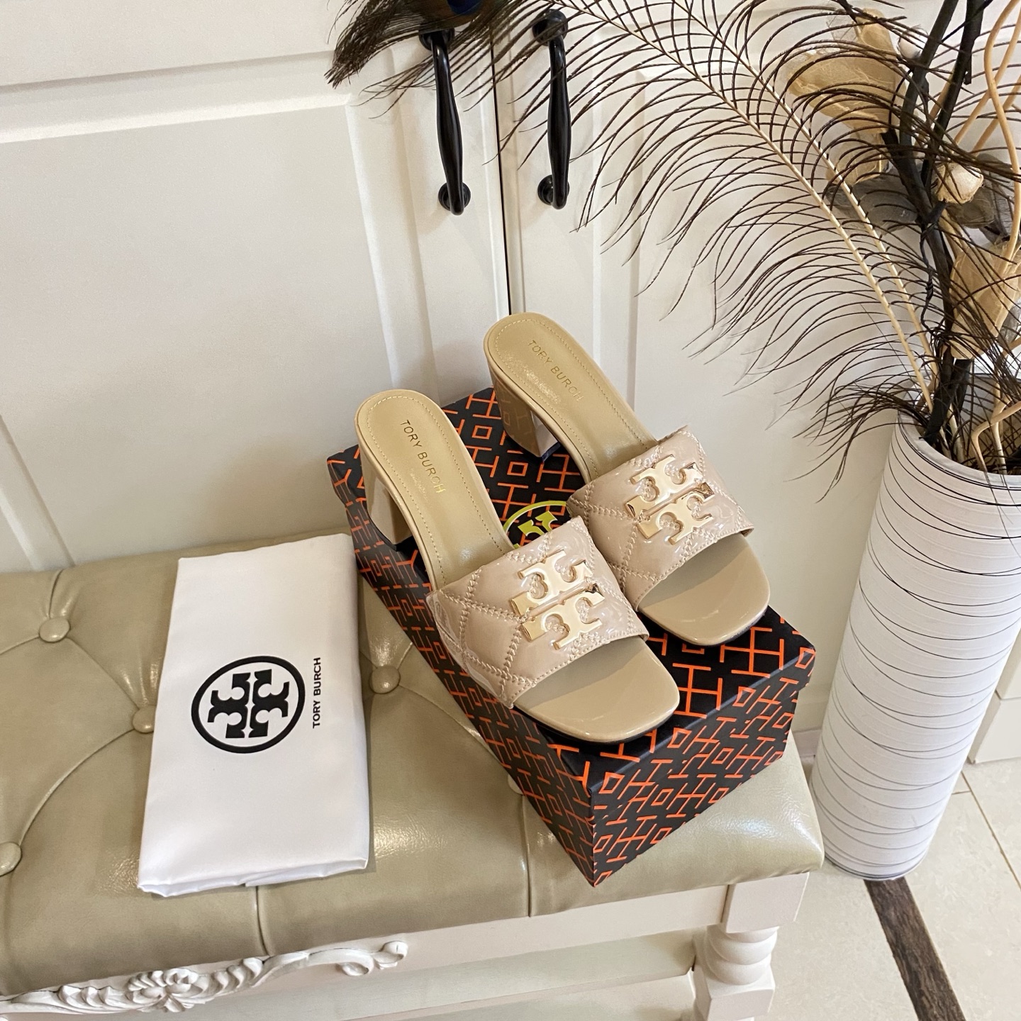 Tory Burch Women's Quilted Leather Heeled Sandals Slides 5 i1758297744756 1030 0 4