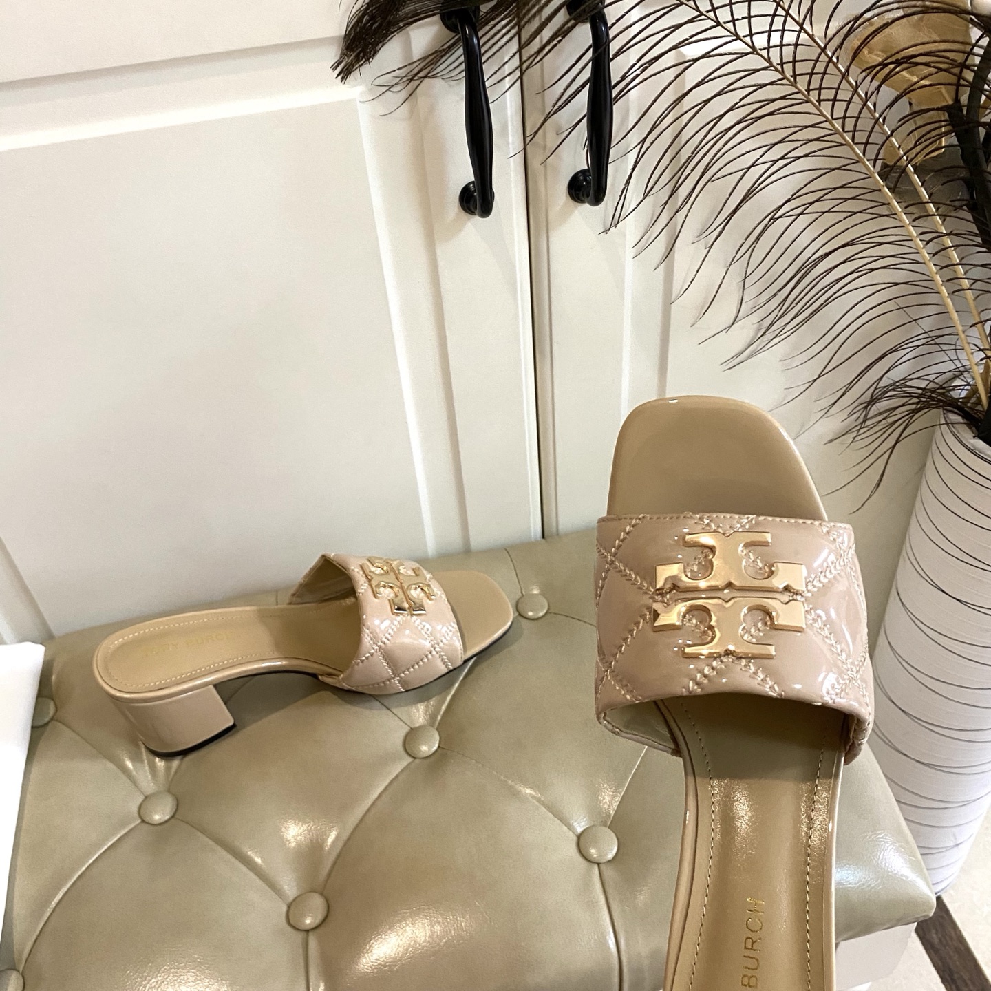 Tory Burch Women's Quilted Leather Heeled Sandals Slides 8 i1758297746076 8275 0 7