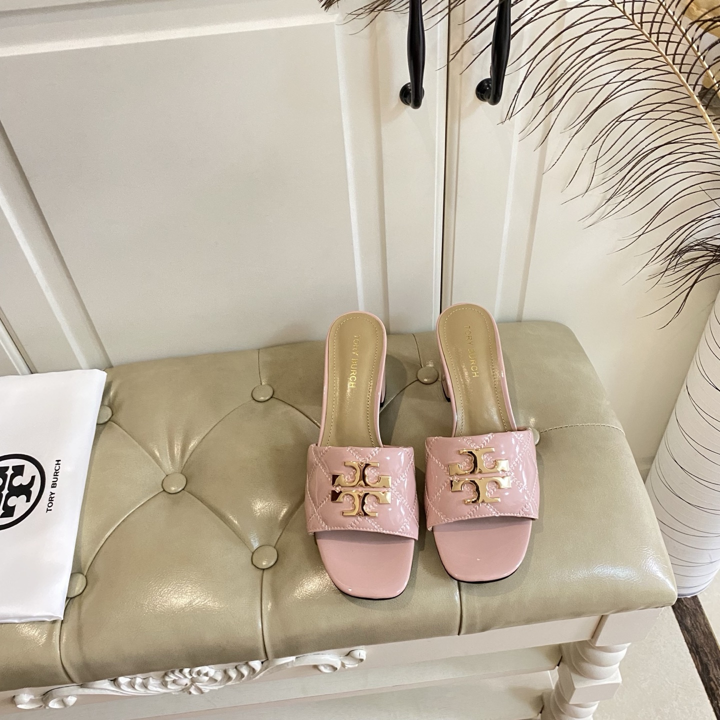 Tory Burch Women's Pink Quilted Leather Block Heel Sandals Slides 4 i1758297884108 4348 0 3