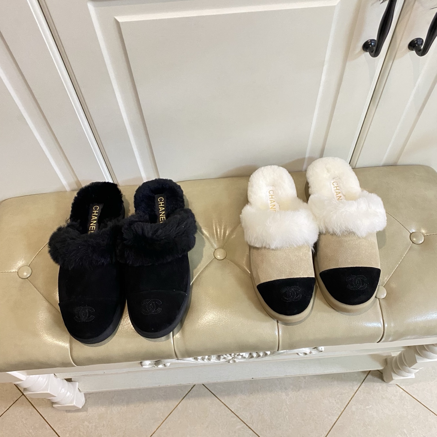 NO:681230,, Chanel Chanel new model, anti-suede, wool lining, rubber outsole, size 35-39 (size 40, 41 can be customized and non-returnable), half-slip fur shoes, chanel, chanel19860909,香奈儿Chanel 新款,反绒面,羊毛里,橡胶大底,35-39码(40,41码可定做不退换),半拖毛毛鞋,chanel,chanel,Women's Shoes