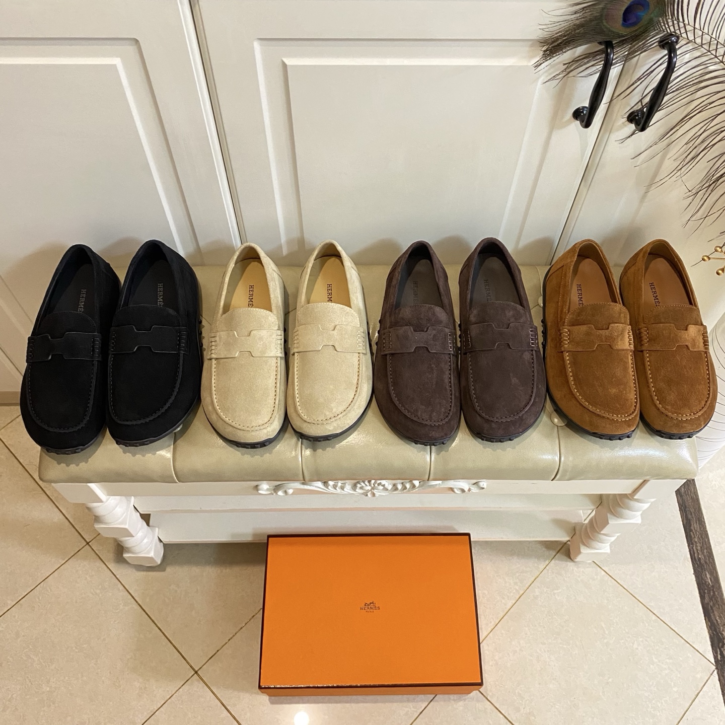 NO:757469,, top version, Hermes Hermès couple's Boken single shoes, suede leather surface, cowhide lining/foot pads, original private model TPU outsole, 35-46 sizes (35, 45, 46 sizes are customized and non-returnable), loafers, hermes, hermes, loafers, cowhide19860909,顶级版本,Hermes 爱马仕情侣款博肯单鞋,反绒皮面,牛皮内里/垫脚,原版私模TPU大底,35-46码(35,45,46码定做不退换),乐福鞋,hermes,hermes,loafers,cowhide,Women's Shoes